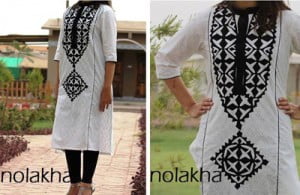 Sindhi Gala (P-71-21-Kaleji) - Cambric Printed & Embroidered Kurti –  Paisley by National