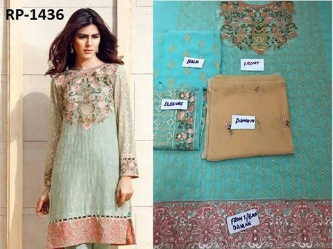 Designer silk dresses gotta embroidered in lavish colors – Nameera by Farooq
