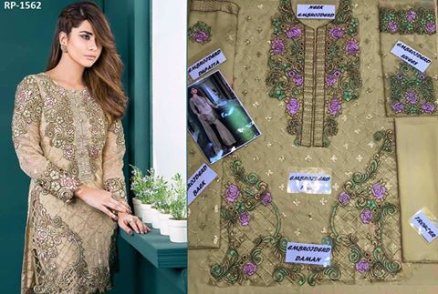 Chiffon Embroidered Suit