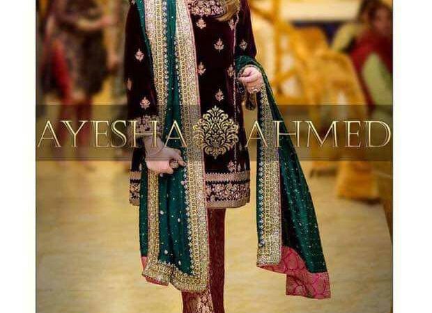 Ayesha Ahmed Velvet Dress 2017