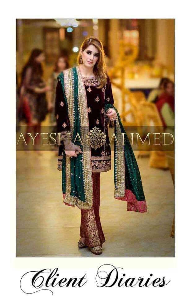 Ayesha Ahmed Velvet Dress 2017