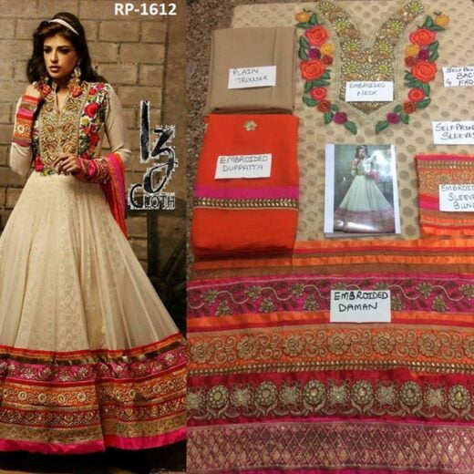 Indian Chiffon Embroidered Frock