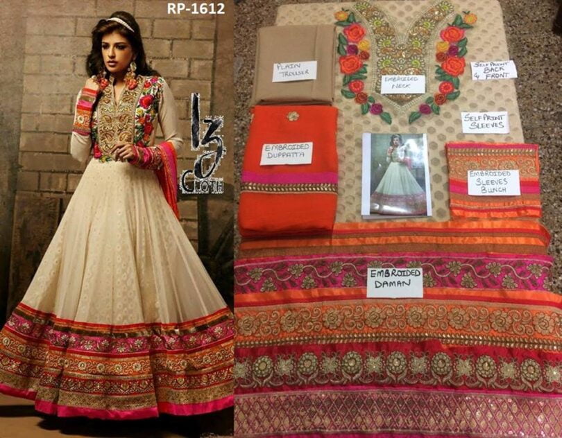 Indian Chiffon Embroidered Frock