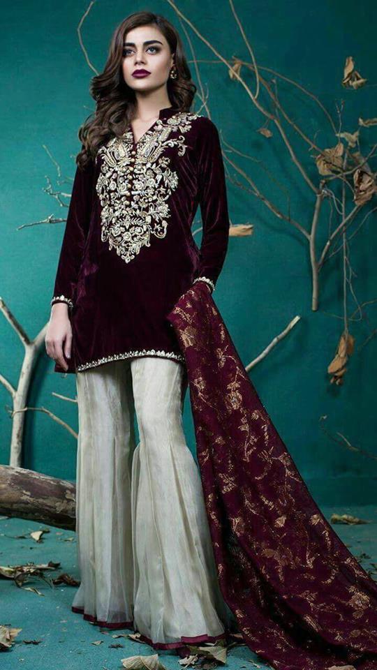 Zainab Chotani Velvet Dress 2018 - Pakistani Dresses Marketplace