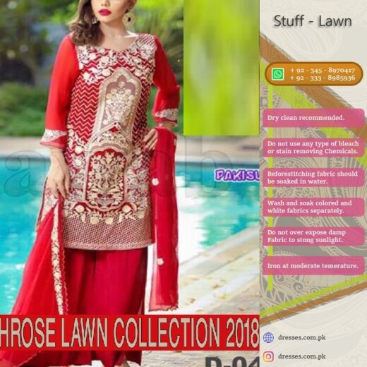 Mahrose Lawn Suit Collection 2018
