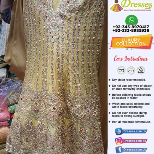Pakistani Wedding Dresses With Stone and Kundan Work