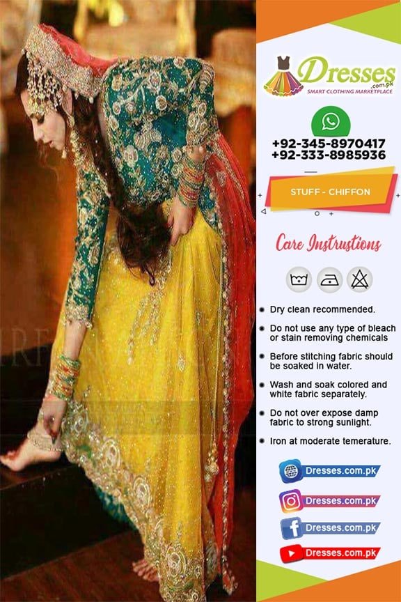 Latest pakistani hotsell mehndi dresses 2019