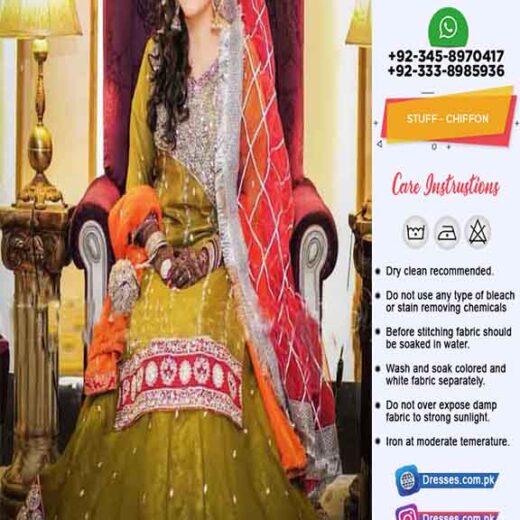 Pakistani Bridal Mehndi Dresses 2019