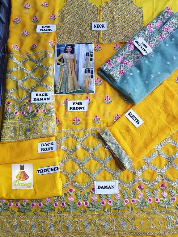 Nomi Ansari Chiffon Embroidery Maxi