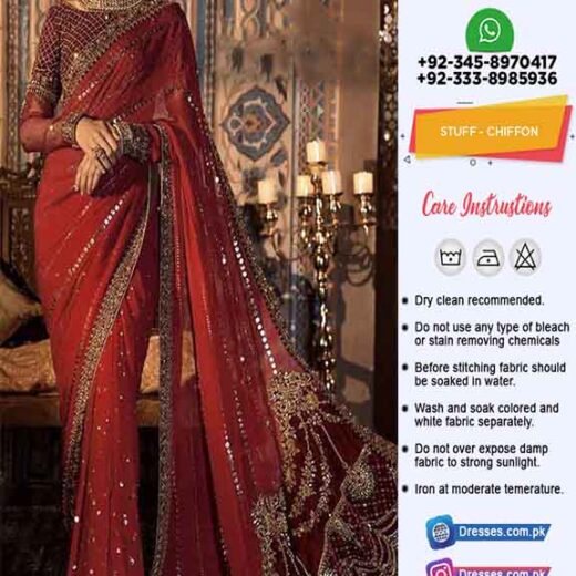 Maria B Mbroidered Saree Online