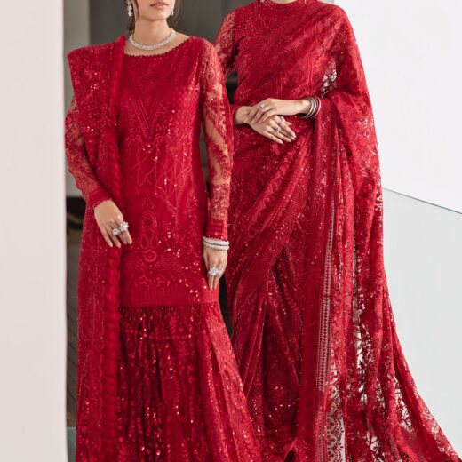 Baroque Bridal Net Saree 2025